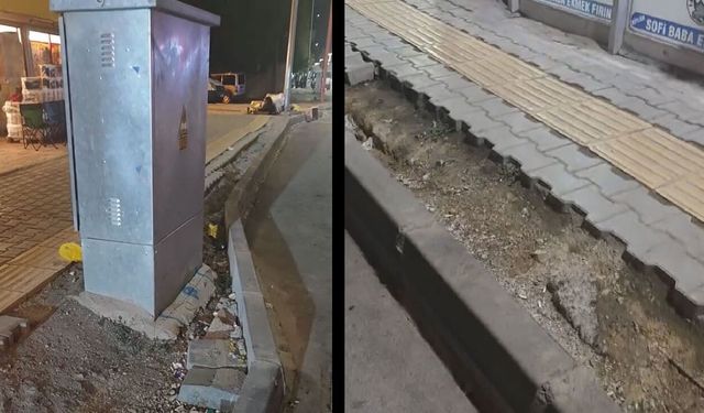 Van’da altyapı çalışması sonrası bozulan kaldırımların onarılmaması tepki çekti!
