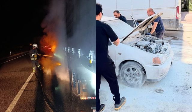 Van’da iki araçta yangın!