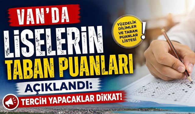 Van'da liselerin taban puanları açıklandı
