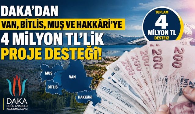 DAKA'dan Van, Bitlis, Muş ve Hakkâri'ye 4 Milyon TL'lik proje desteği
