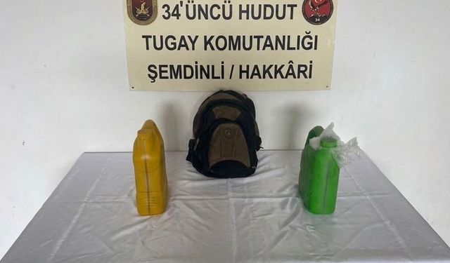 Hakkâri hudut hattında Operasyon: 8 kilo ele geçirildi