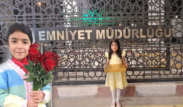 Minik Hatice Kübra’dan polislere sürpriz ziyaret
