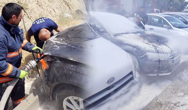 Van’da hastane otoparkında korkutan yangın