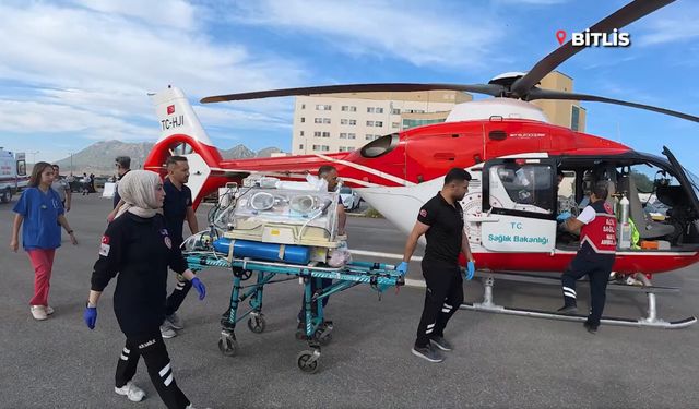 Kalp hastası bebek, helikopter ambulansla Van’a sevk edildi