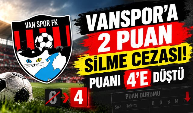 Vanspor’a 2 puan silme cezası! Puanı 4’e düştü