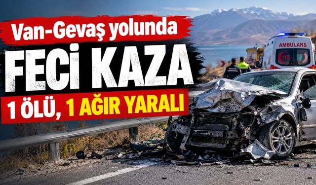 Van-Gevaş yolunda feci kaza: 1 ölü, 1 ağır yaralı