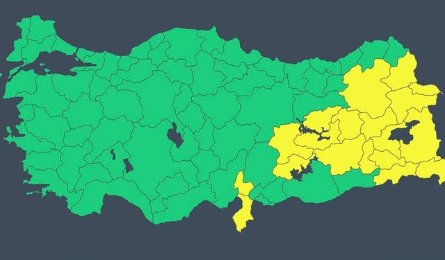 Van, Hakkari, Bitlis ve Muş illeri için sarı kodlu uyarı