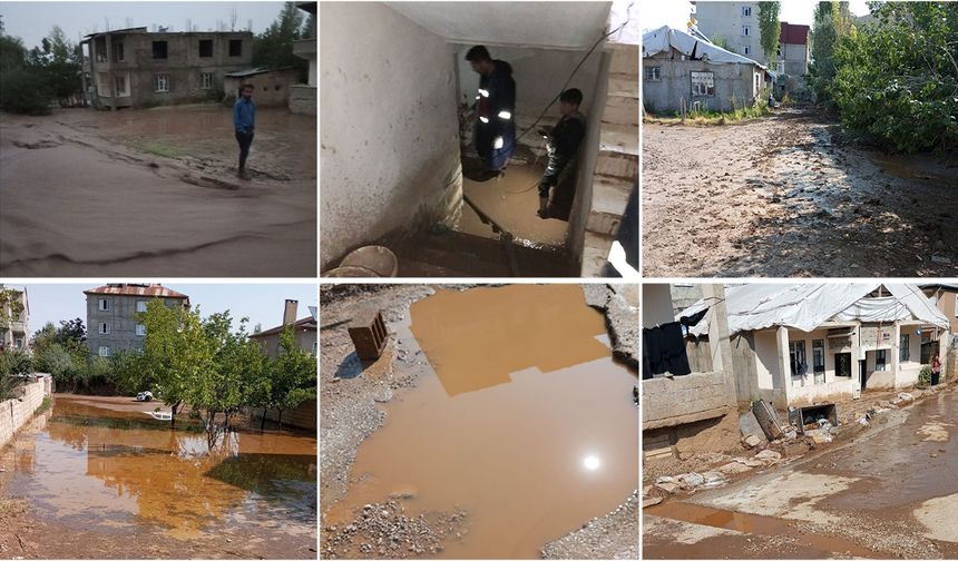 Van’da selin vurduğu mahallelerdeki hasar böyle görüntülendi