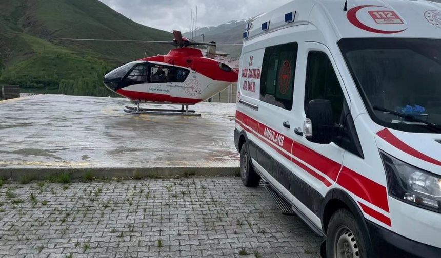Van'da apandisit hastasına ambulans helikopter yetişti