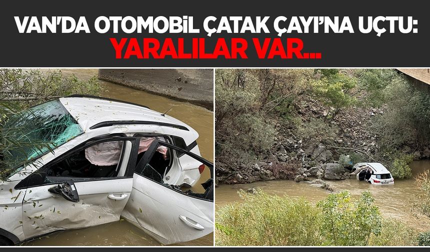 Van'da otomobil Çatak Çayı’na uçtu: Yaralılar var...