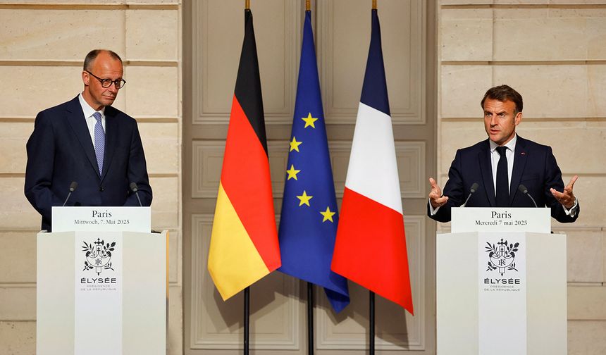 Almanya'nın yeni Başbakanı Merz, Fransa Cumhurbaşkanı Macron ile bir araya geldi