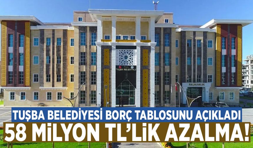Tuşba Belediyesi borç tablosunu açıkladı: 58 Milyon TL’lik azalma!