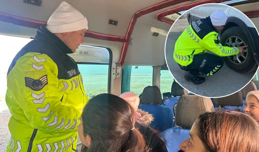 Çaldıran’da okul servis araçlarına denetim ve trafik eğitimi
