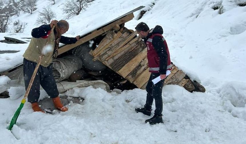 Van’da kar ve çığ sonrası hasar tespit çalışmaları yapıldı
