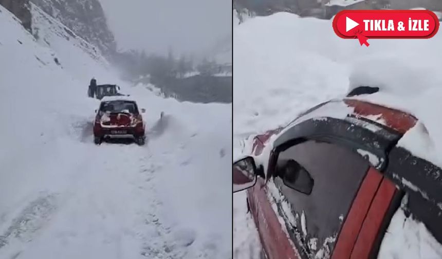 Son dakika: Van’da aracın üzerine çığ düştü!