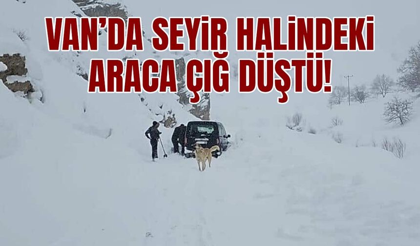 Van’da seyir halindeki araca çığ düştü!