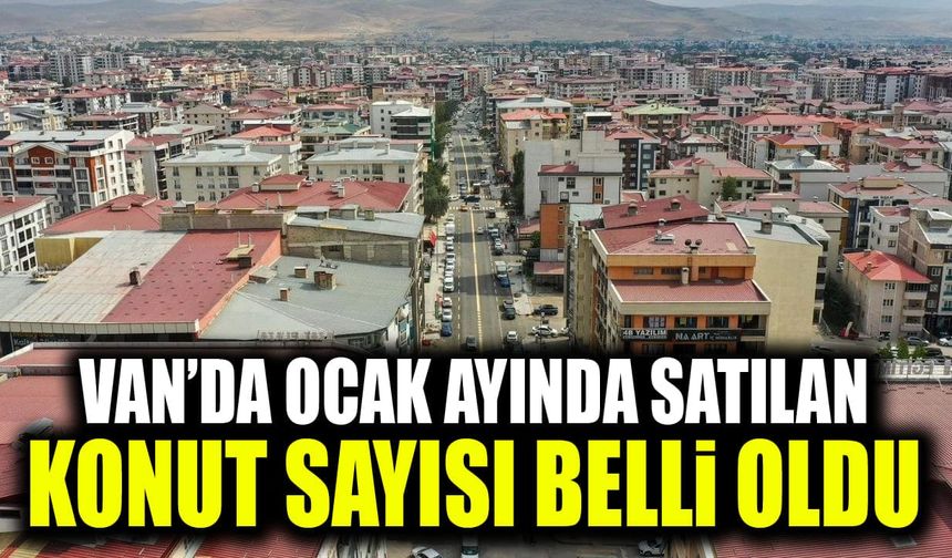 Van’da Ocak ayında satılan konut sayısı belli oldu