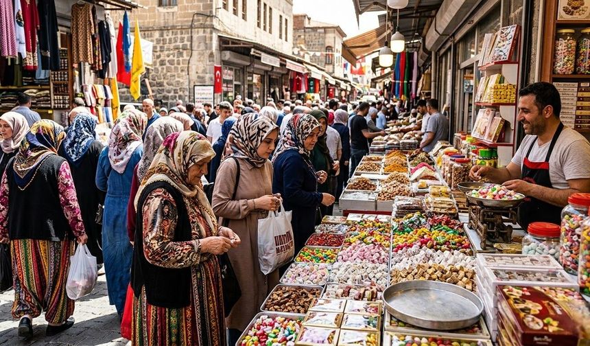 Van çarşılarında bayram bereketi: Şeker ve lokum tezgâhları dolup taşıyor