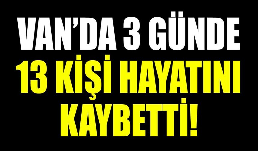 Van’da 3 günde 13 kişi hayatını kaybetti!