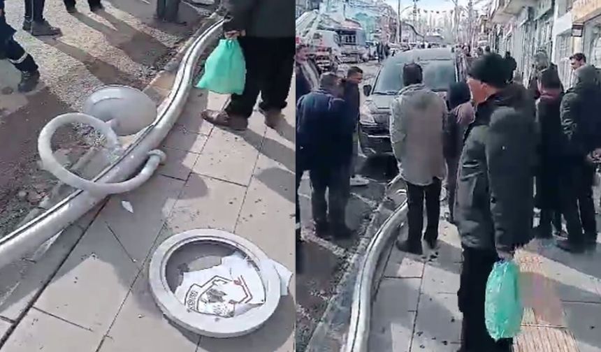 Van’da freni tutmayan araç direğe çarparak durabildi