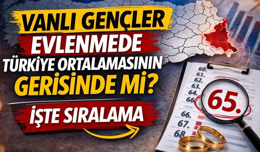 Vanlı gençler evlenmede Türkiye ortalamasının gerisinde mi? İşte sıralama