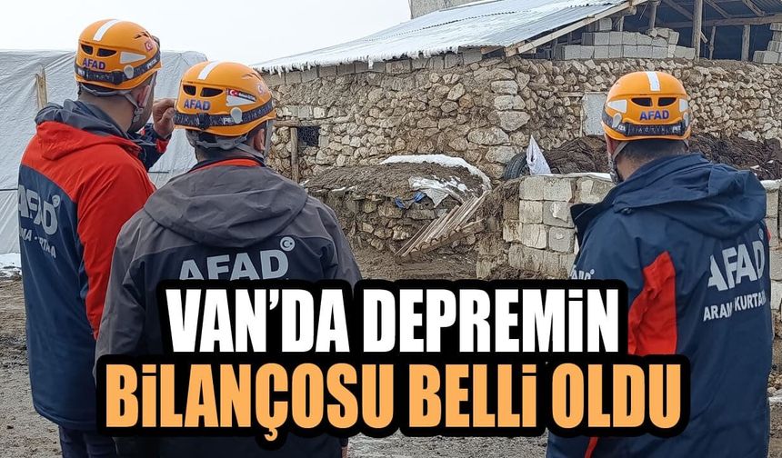 Van’da depremin bilançosu belli oldu