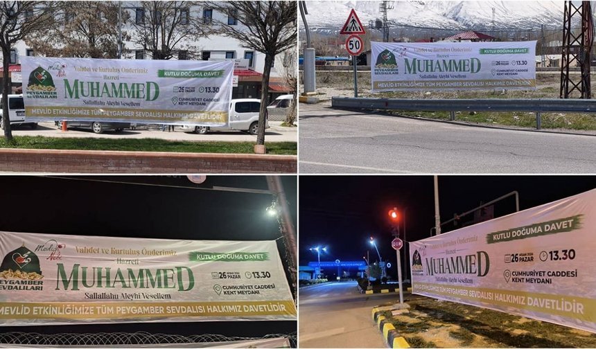 Van’da Mevlid-i Nebi hazırlıkları: Şehir afiş ve brandalarla donatıldı