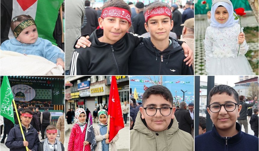 Van’da meydanı dolduran çocukların Peygamber sevgisi…