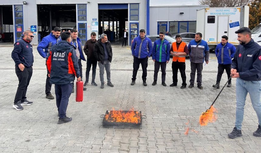 Van’da TÜVTÜRK personeline yangın eğitimi ve tatbikat