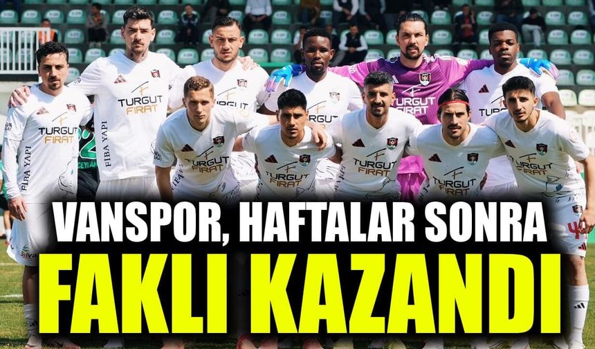Vanspor, haftalar sonra farklı kazandı