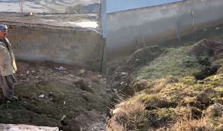 Van Çatak’ta toprak kayması Vatandaşlar yardım bekliyor
