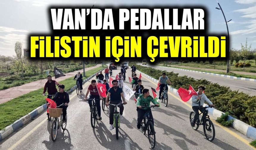 Van’da pedallar Filistin için çevrildi