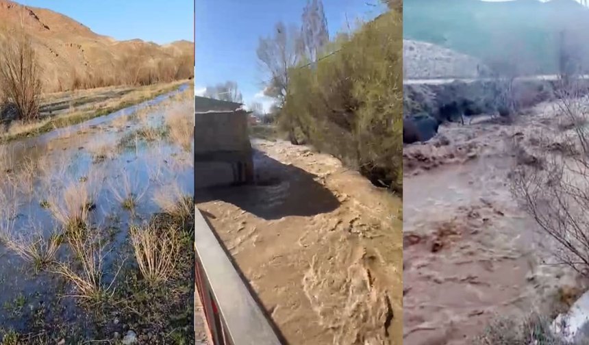Van’da sağanak sonrası dereler taştı