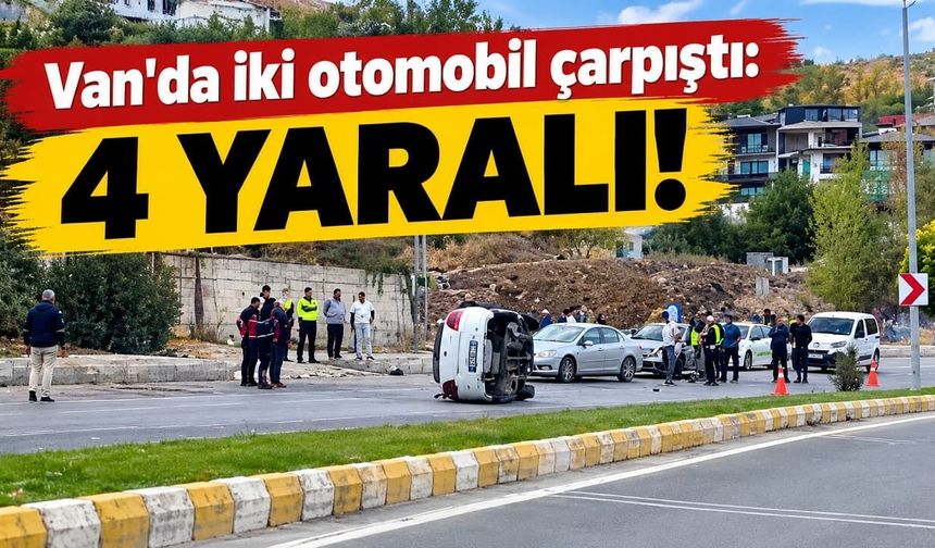 Van Edremit’te iki araç çarpıştı! 4 yaralı…