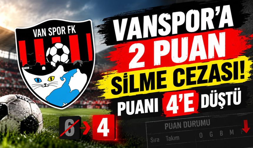 Vanspor’a 2 puan silme cezası! Puanı 4’e düştü
