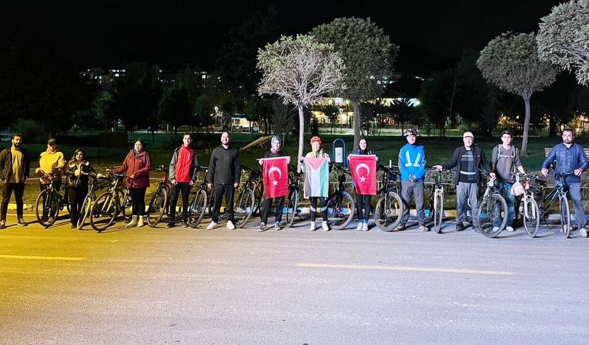 Gazze için pedal çevirdiler: Soykırıma karşı anlamlı duruş