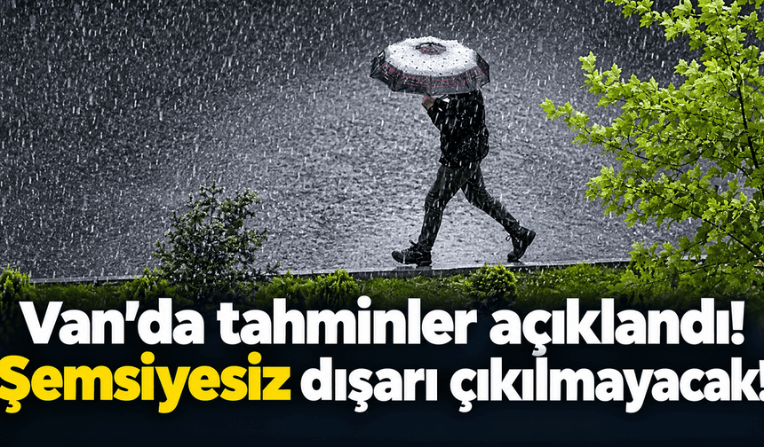 Van’da tahminler açıklandı! Şemsiyesiz dışarı çıkılmayacak!