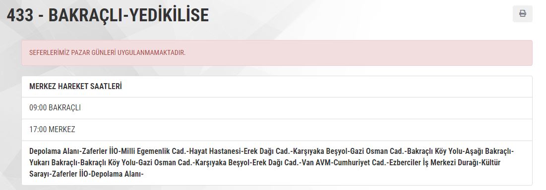 Bakraçlı Yedikilise Otobüs