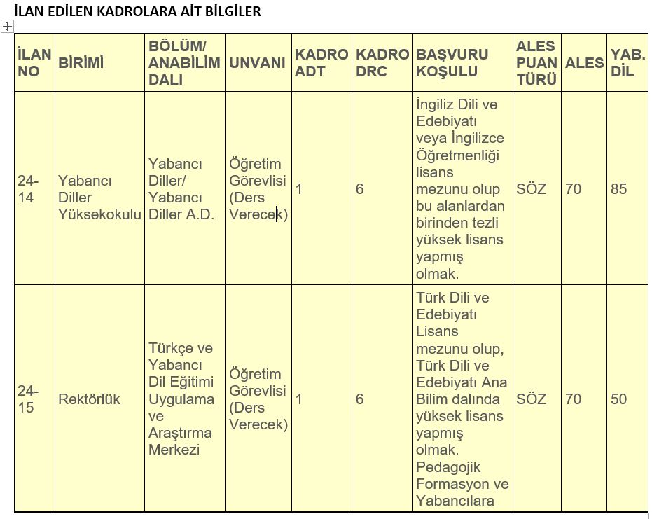 Ağrı İbrahim Çeçen Üniversitesi Öğretim Görevlisi Alıyor