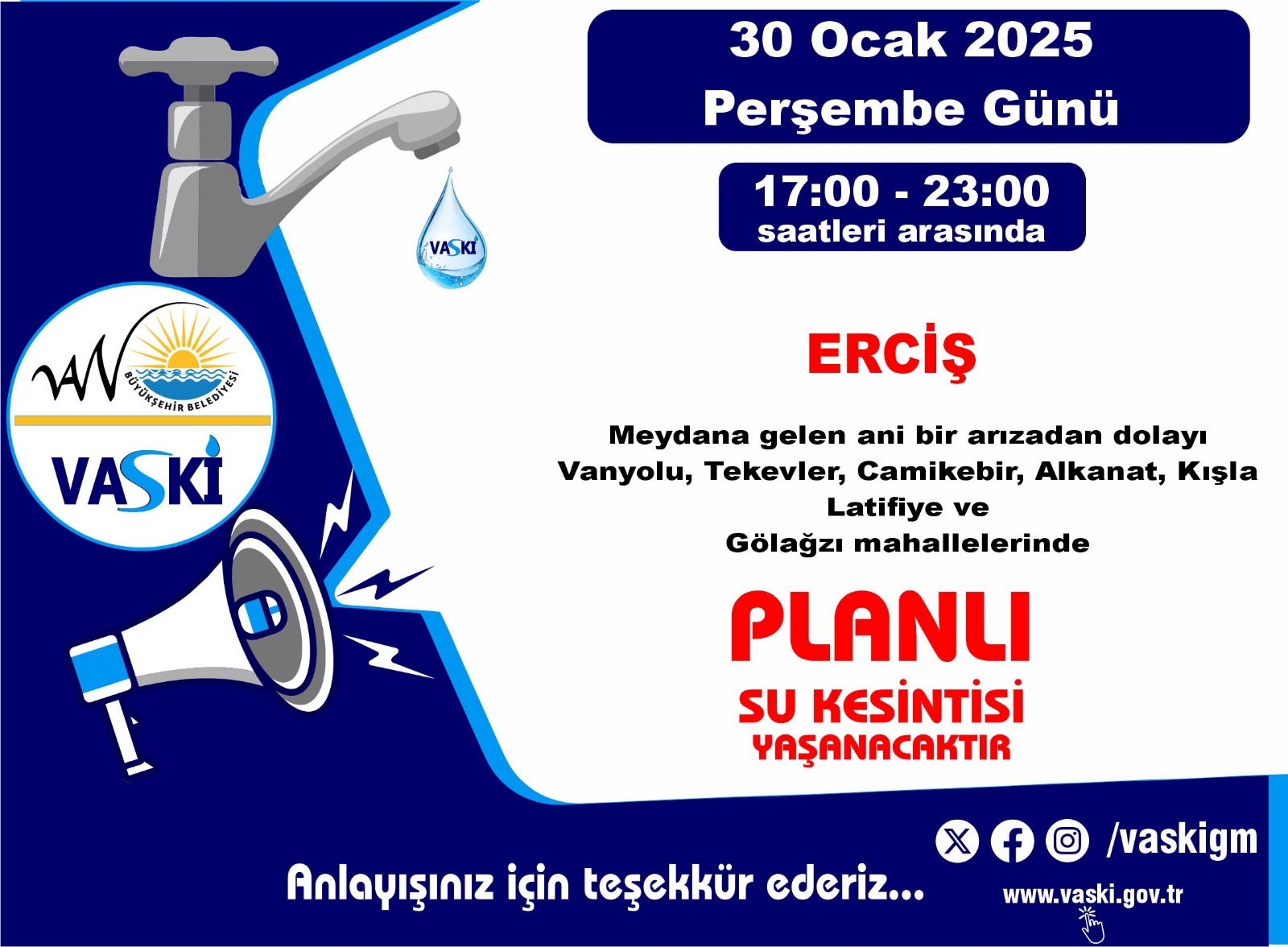 Erciş Su Kesintisi 2025