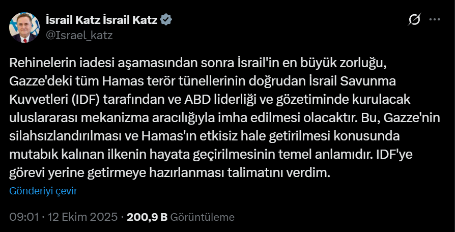 Israil Den Alcakca Aciklama Hamas Tunelleri Yok Edilecek