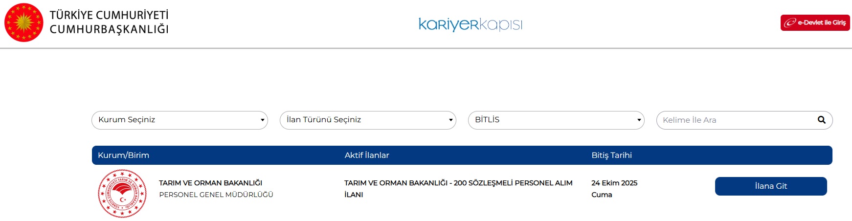 Tarim Ve Orman Bakanligi Bitlis Ve Ilcelerinde Personel Alacak 1