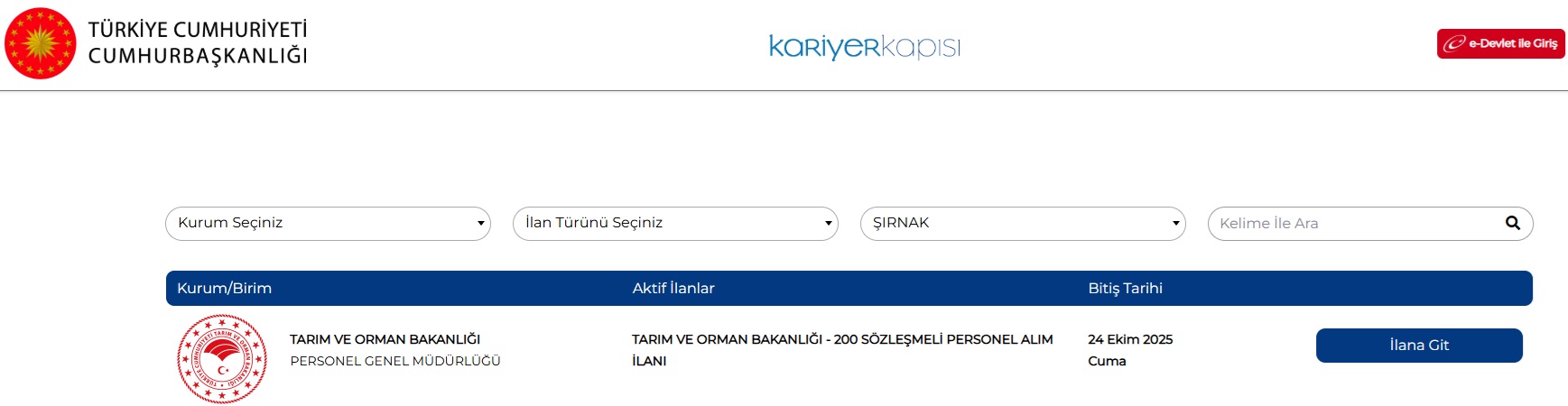 Tarim Ve Orman Bakanligi Sirnak Ve Ilcelerinde Personel Alacak 2