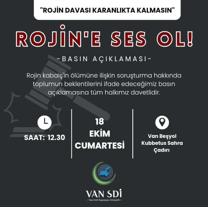 Van Sdiden Adalet Cagrisi Rojin Davasi Karanlikta Kalmasin 2