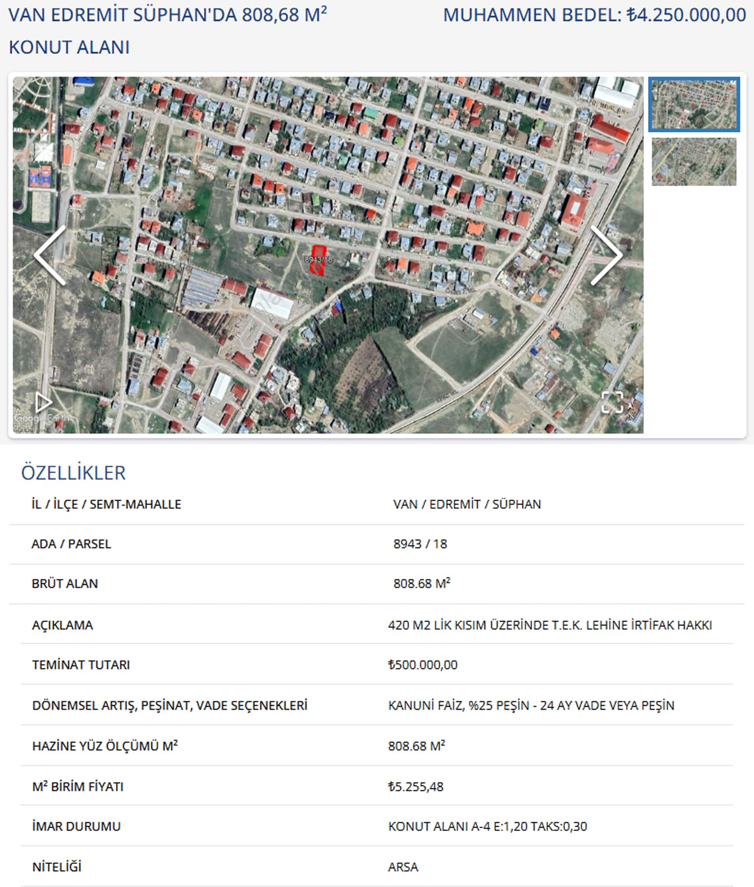 Bakanlık, Van’da 5 Taşınmazını Satıyor (3)