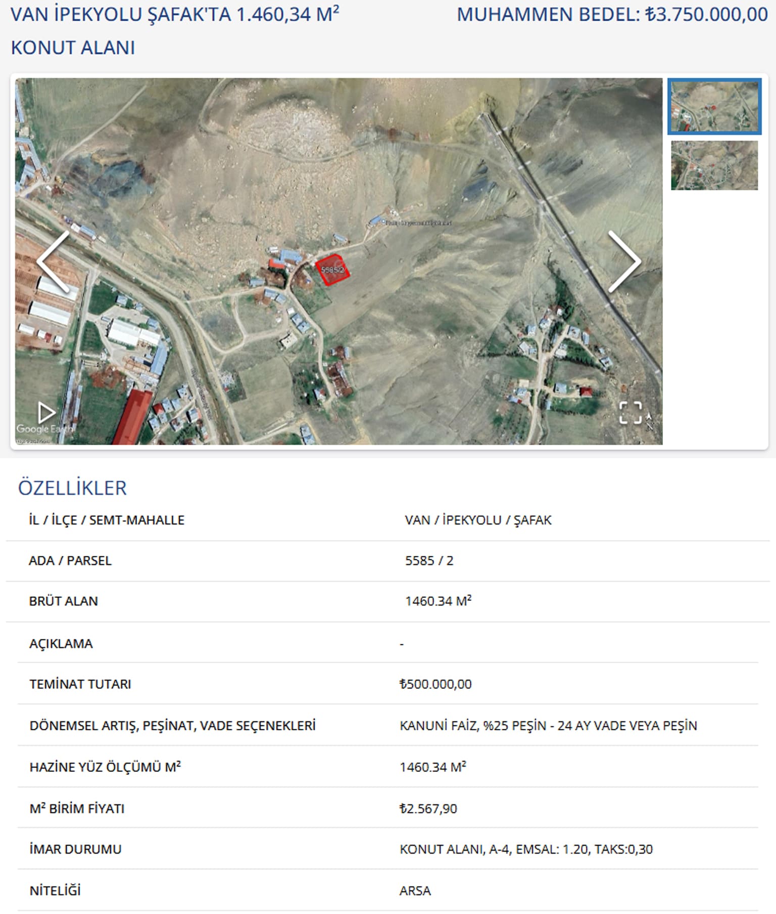 Bakanlık, Van’da 5 Taşınmazını Satıyor (5)