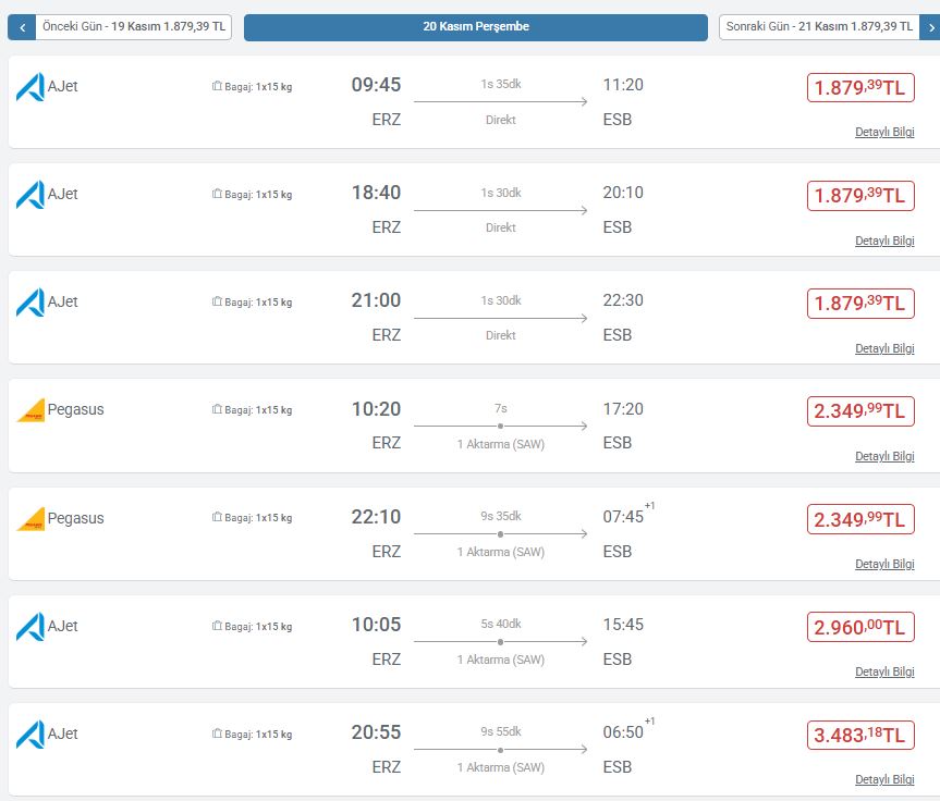 Erzurum Ankara Uçak Bileti