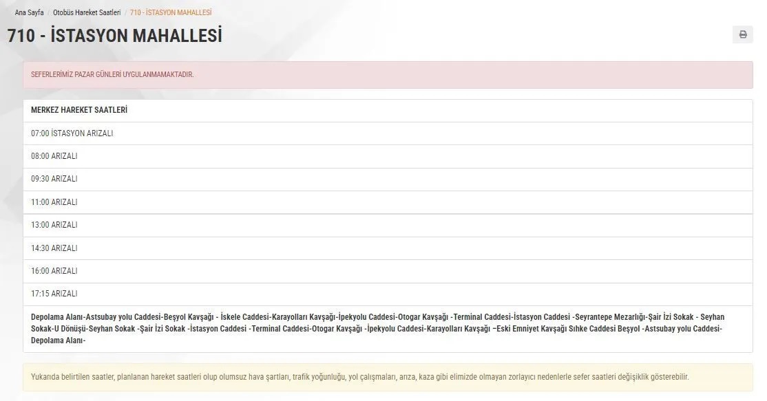 Van Otobüs Hareket Saatleri Sayfası Güncellendi