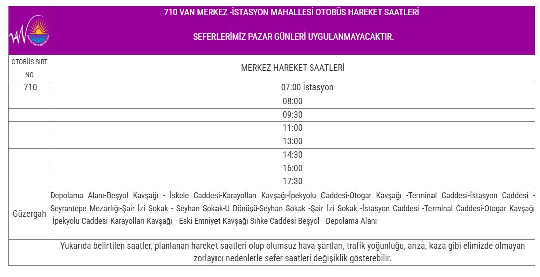 Van Otobüs Hareket Saatleri Sayfası Güncellendi1