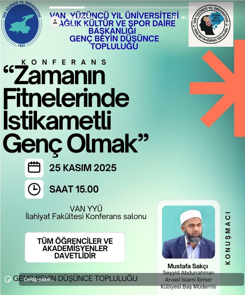 Van'da Anlamlı Konferan Mustafa Sakçı Yyü'de Gençlerle Buluşuyor